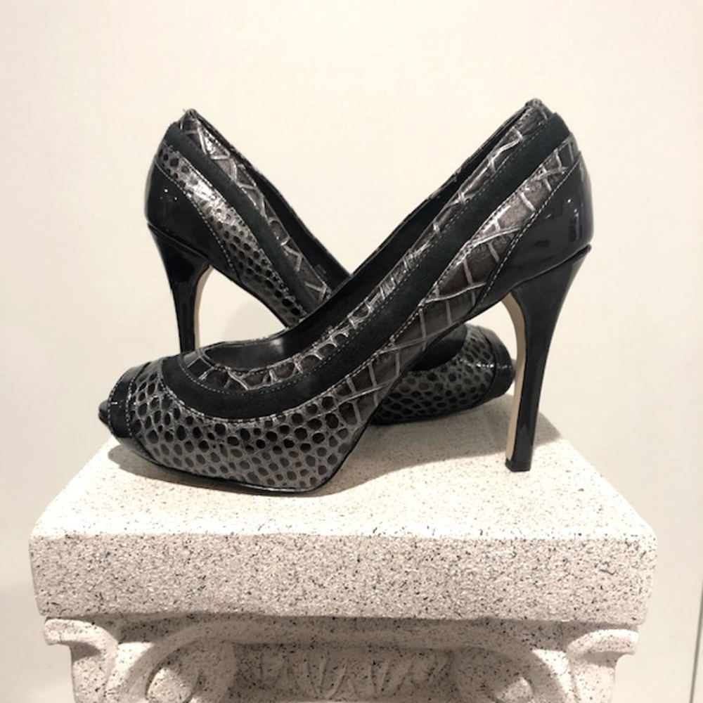 White House Black Market Gunmetal “Klum” Heel
